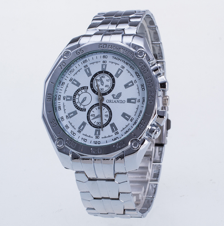 Fashion Silver Stainless Steel Mens Watches Luxury Watch