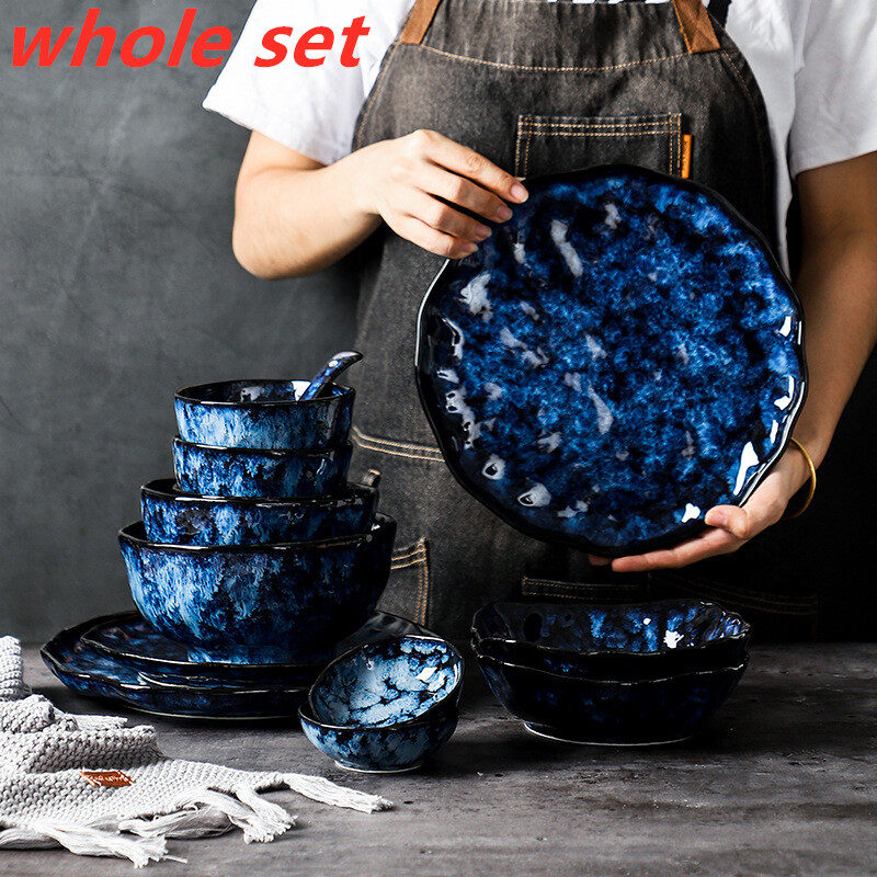 Blue Enchantress Tableware Set High-End Restaurant Plate Hotel