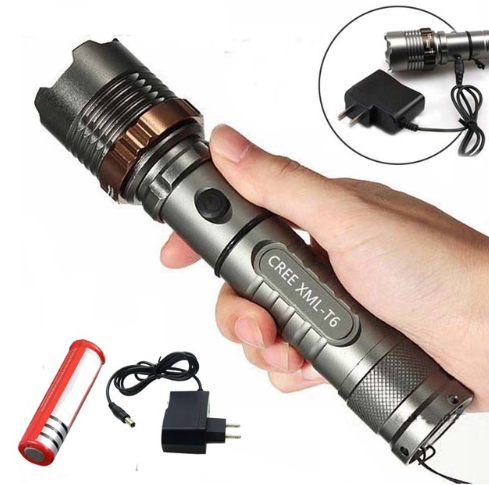 CREE t6 glare flashlight T6 T6 zoom rechargeable