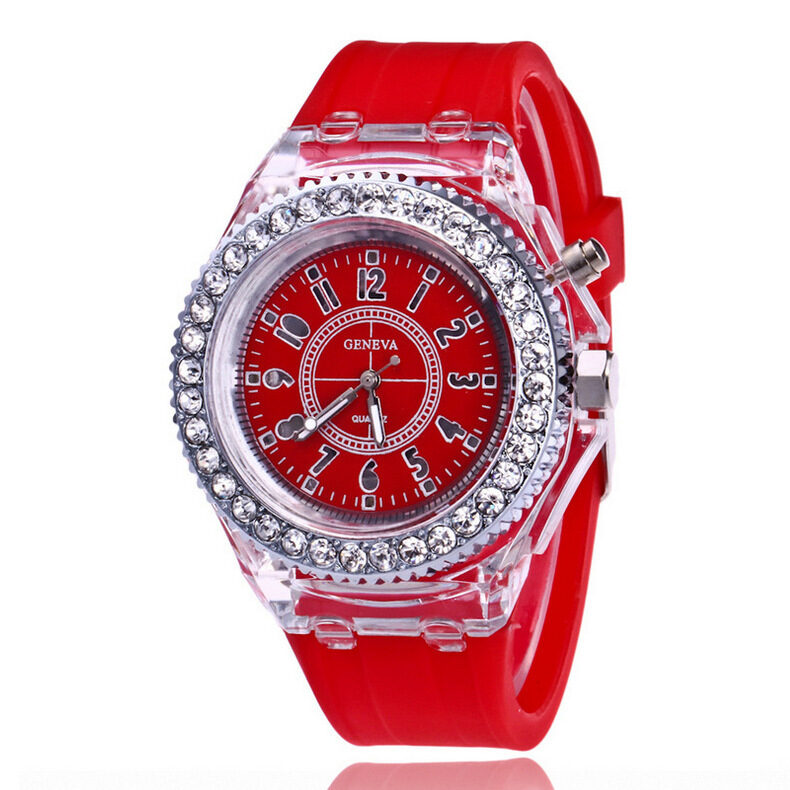 LED Luminous Watches Geneva Women Quartz Watch Ladies