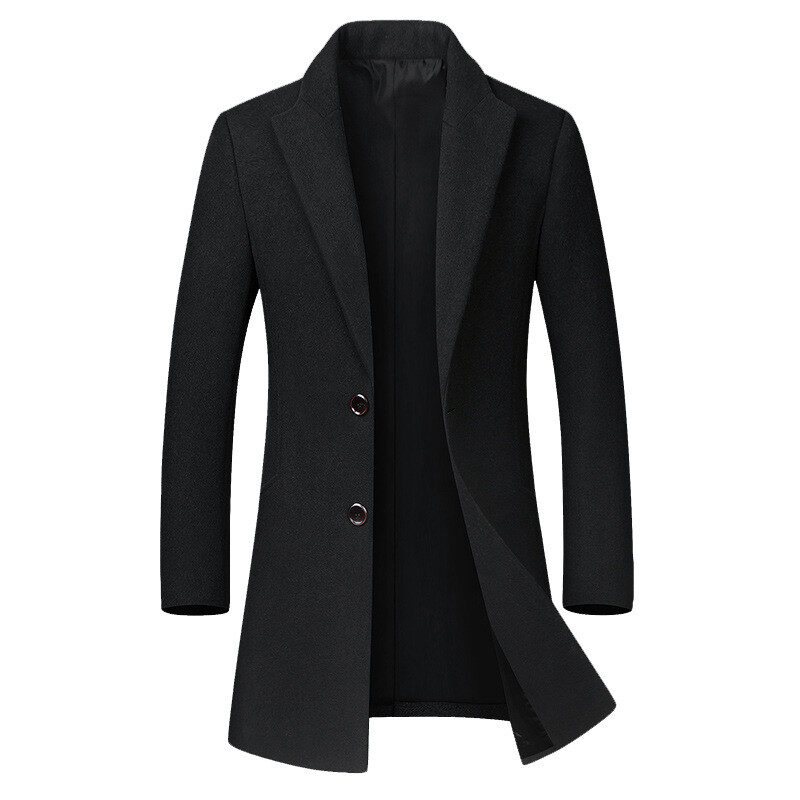 Men's long coat woolen trench