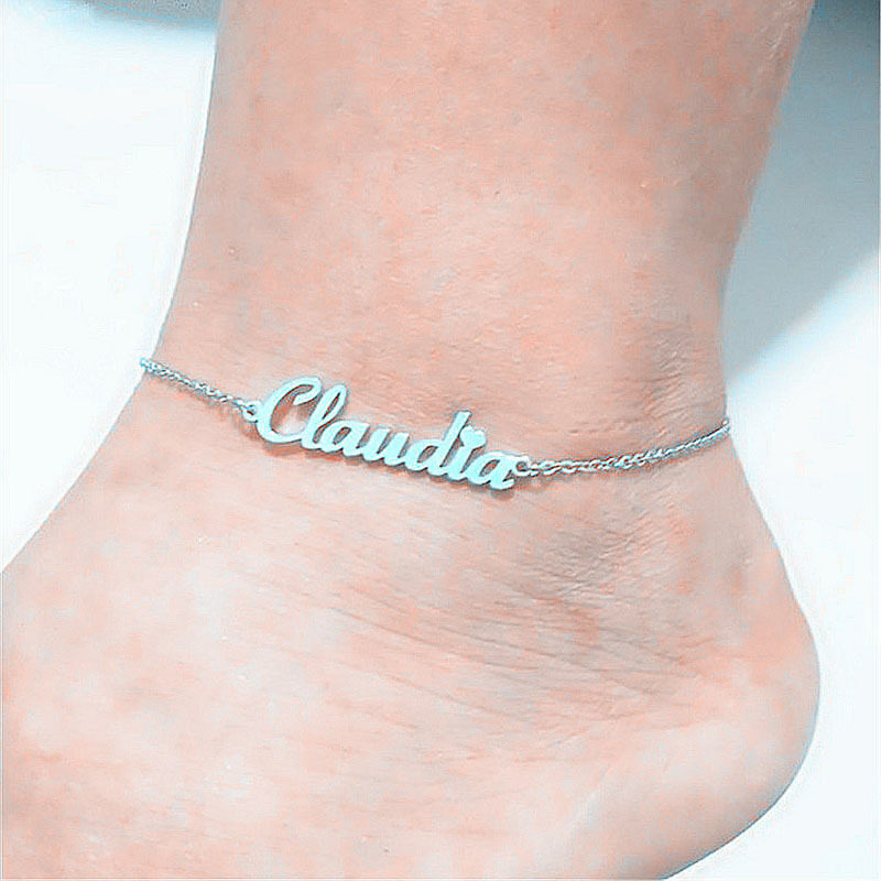 Summer Personalized Name Anklets For Women Stainless Steel