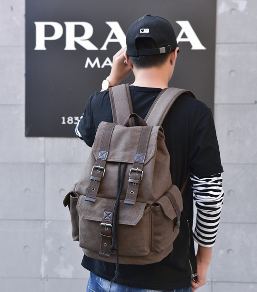 Influx street canvas backpack unisex retro leisure travel