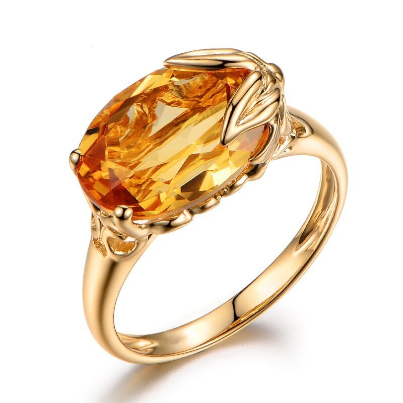 Engagement Ring Citrine Gemstone
