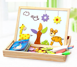 Wooden Magnetic Puzzle Toys Children 3D Box Figure