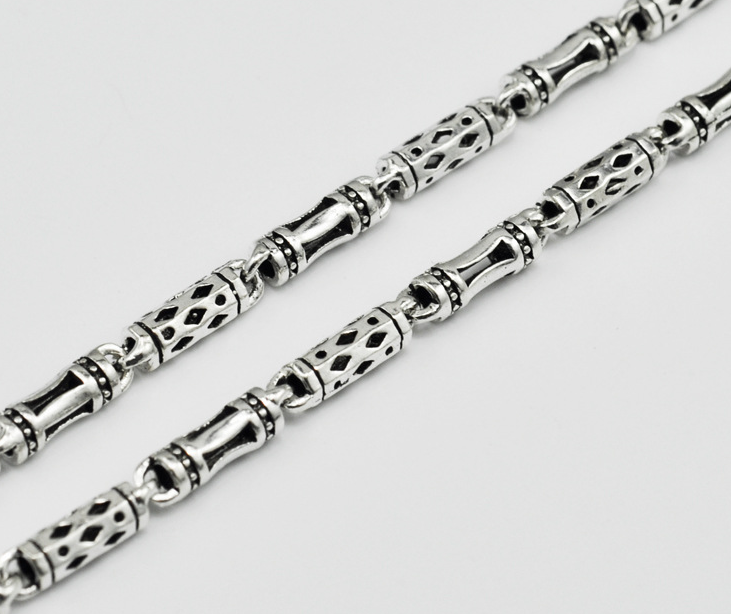 The 925 Silver men's Necklace clavicle thick long