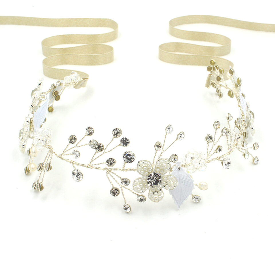 European and American high-end wedding bride Pearl crystal