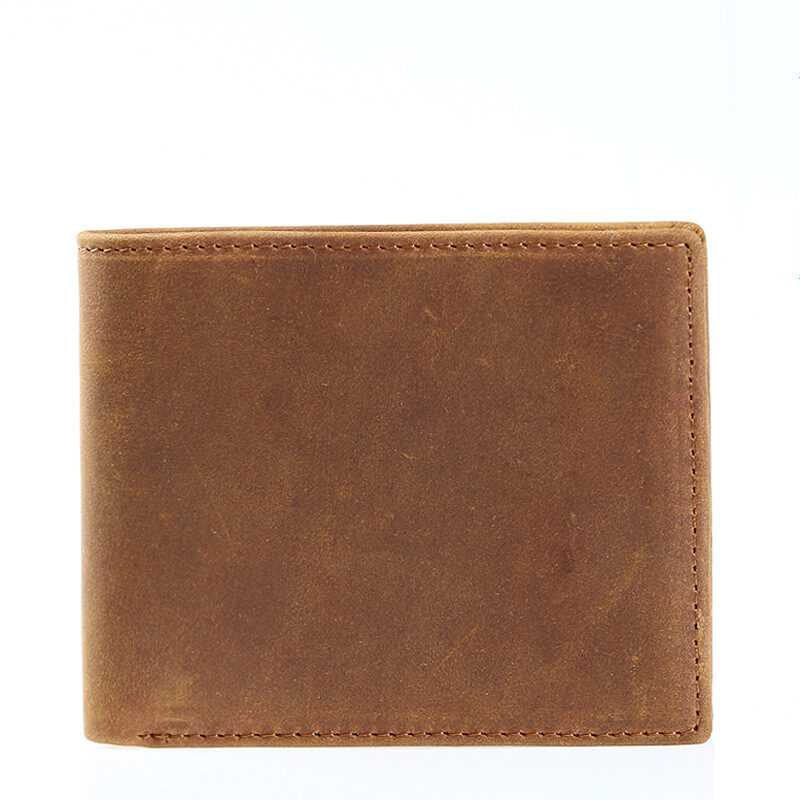 Horse Leather Men Wallet Ultra-Thin Casual Short