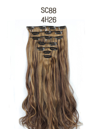 Inter-color T-color chemical fiber hightemperature silk clip hair