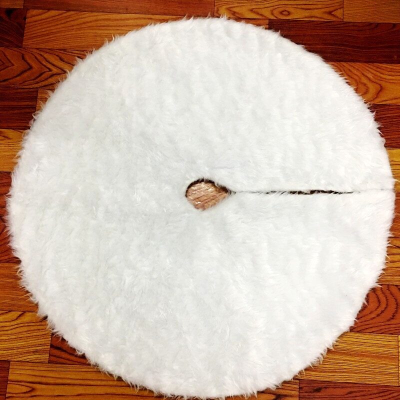 Pure white plush Christmas tree skirt 78cm 90cm