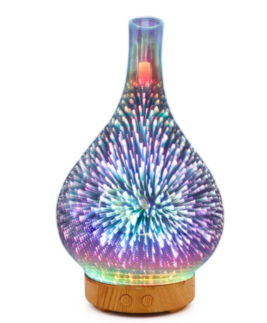 3D Glass Aroma Diffuser Colorful Lamp Humidifier Night