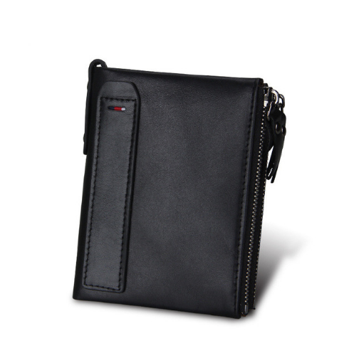 Men's wallet Short Anti-theft brush leather men
