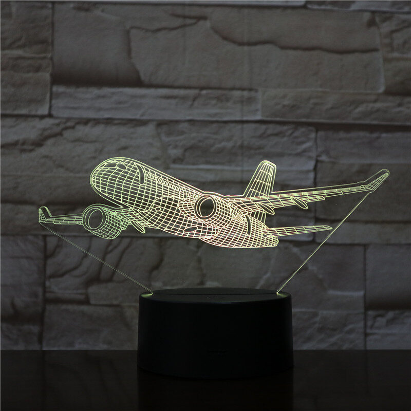 3d Lamp Airplane Hologram Baby Night Light Cool
