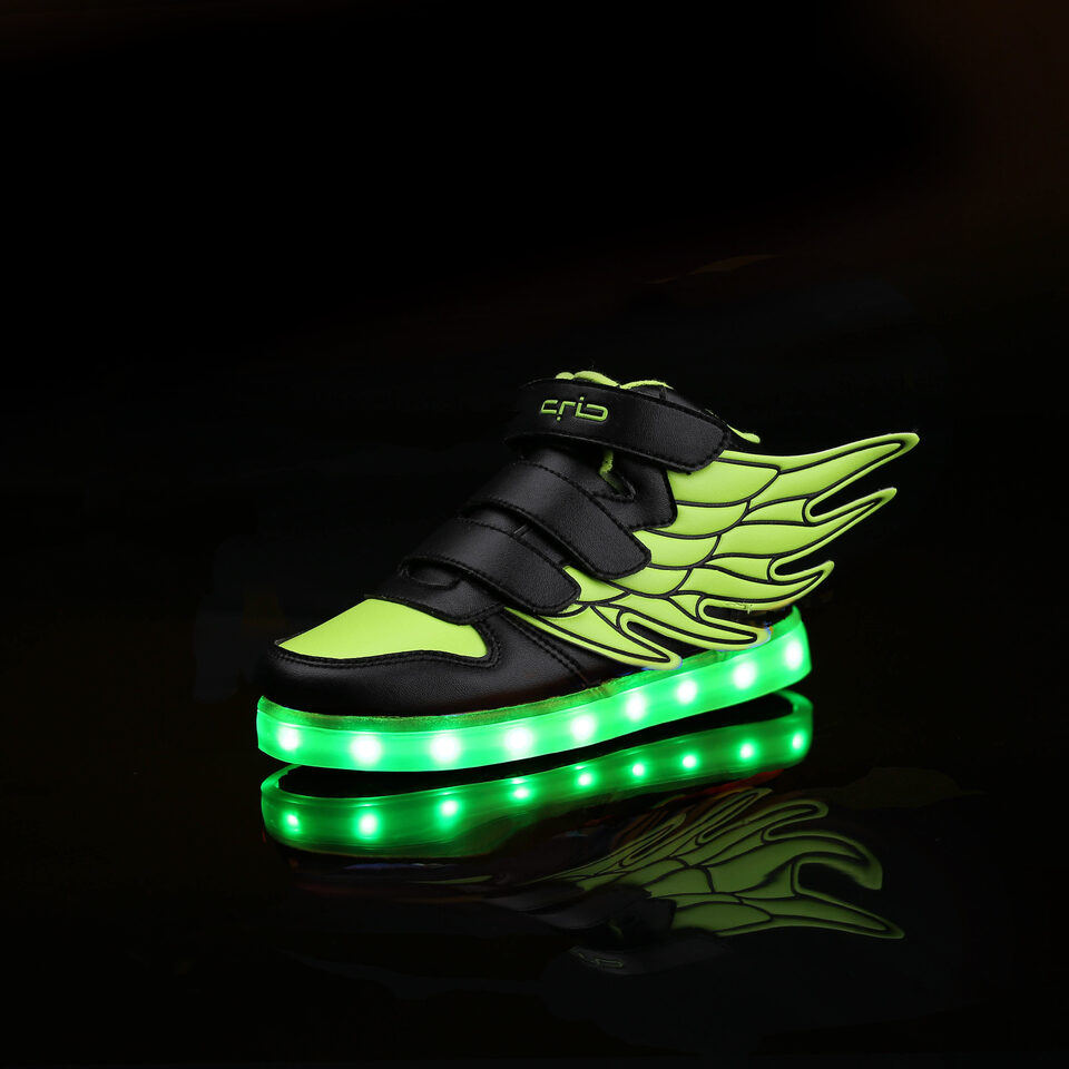 Children's shoes led light wings usb charging colorful