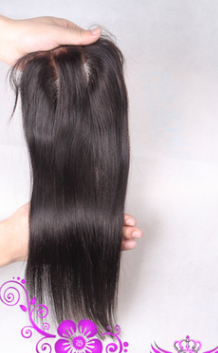 Straight Human Hair Curtain Weft With Closure Wig