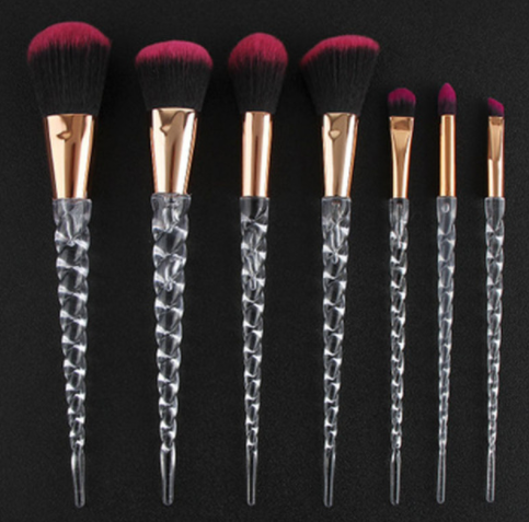 Spot 7 crystal makeup brush transparent spiral handle