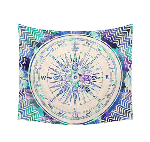 Indian Mandala Tapestry Green Blue Flower Beautiful Wall