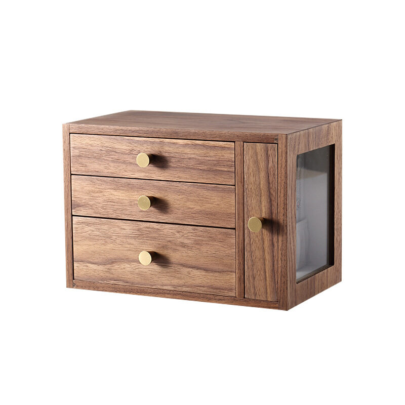 Walnut Four-drawing Jewelry Box Chinese Style European