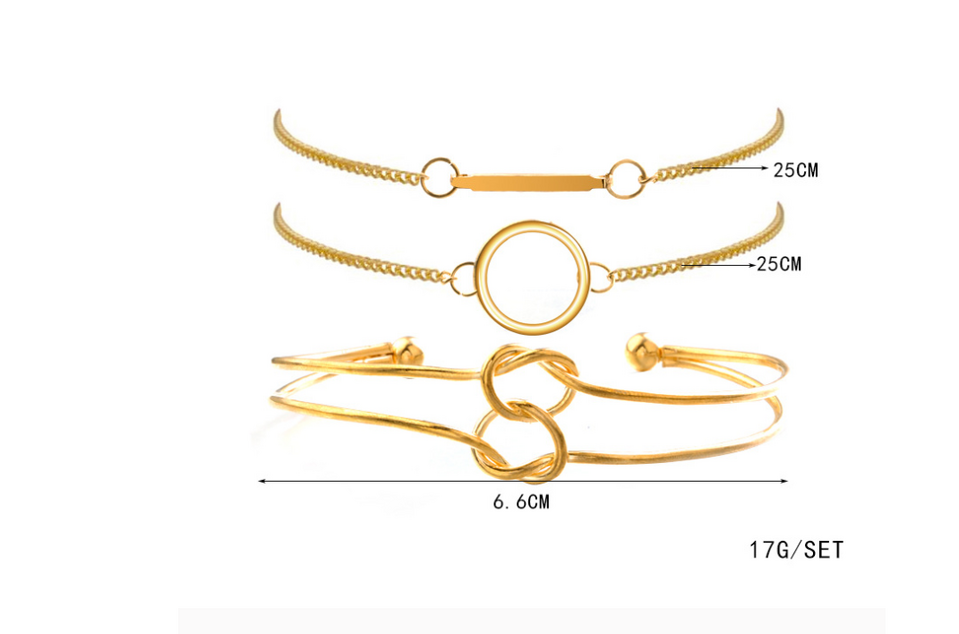 Modyle Gold Color Crystal Wedding Bracelets Set CZ