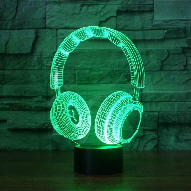 Stereo earphone illusion decorative table lamp