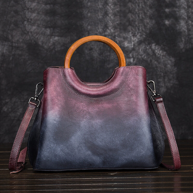 Leather handbags hand-painted suede retro craft trend ladies