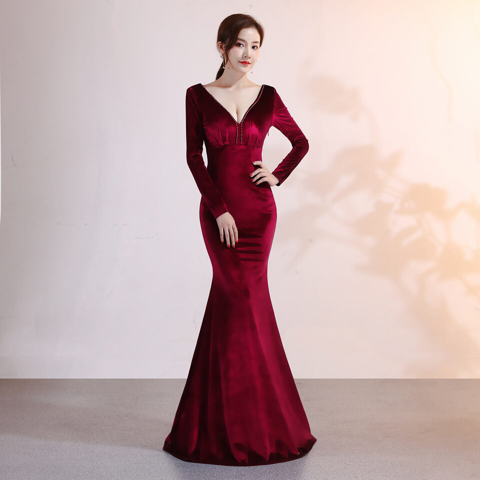 Velvet Evening Dress Mermaid