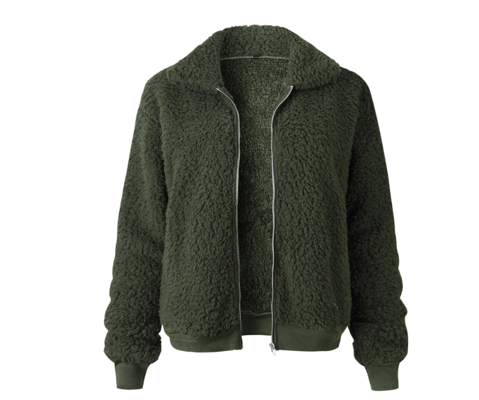 plus velvet thick lapel short jacket women's long-sleeved