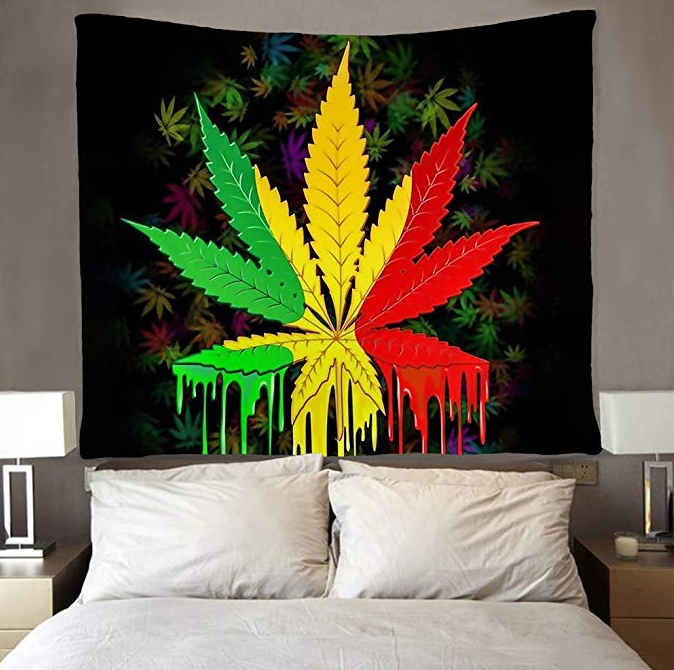 Blankigra Grass Hemp Leaf Tapestry Wall-mounted