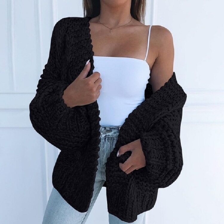 Fashion Women Winter Faux Mohair Knitted Sweater Loose