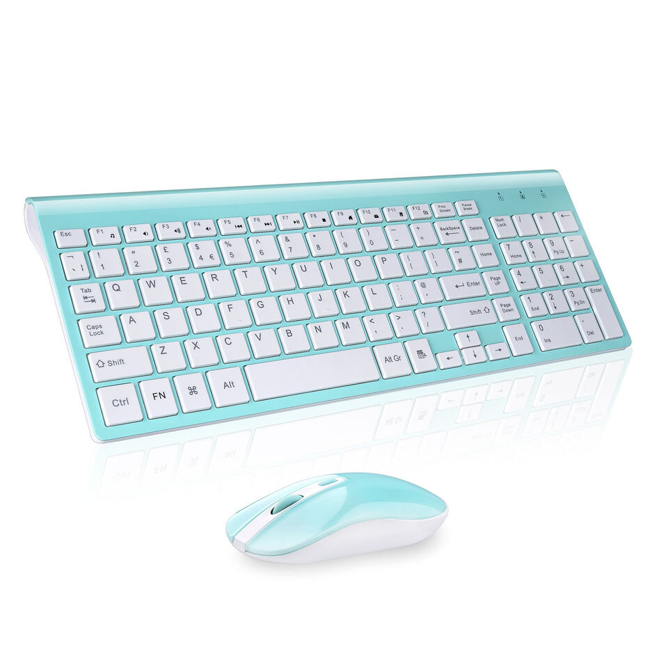 fashion wireless keyboard mouse set 2.4G thin desktop