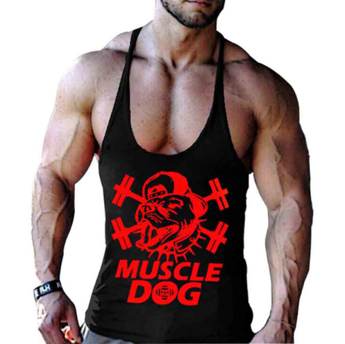 Cartoon Tee Tops Bodybuilding Fitness Vest Men Top