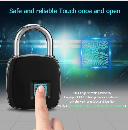 Fingerprint padlock smart lock anti-theft door outdoor luggage