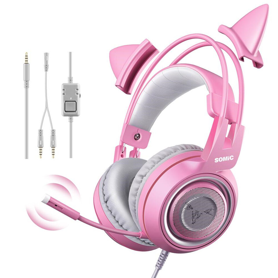 G951s Girl Cat Ear Gaming Headphone 3.5mm Plug