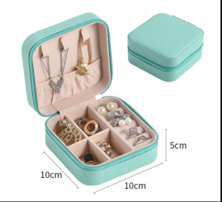 Creative travel portable jewelry box earrings storage leather