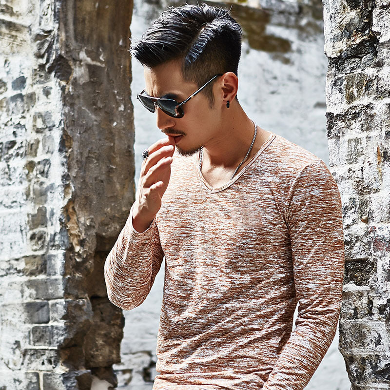 Autumn winter new men's long sleeved T-shirts men