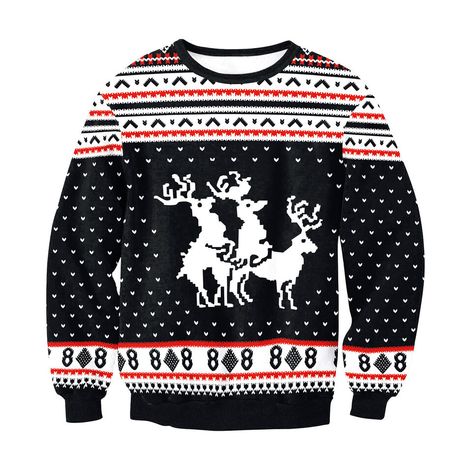 Ugly Christmas Sweater Vacation Santa Elf Funny Womens