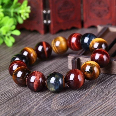 Tiger Eye Bracelet Natural Crystal Stone Buddha Bead