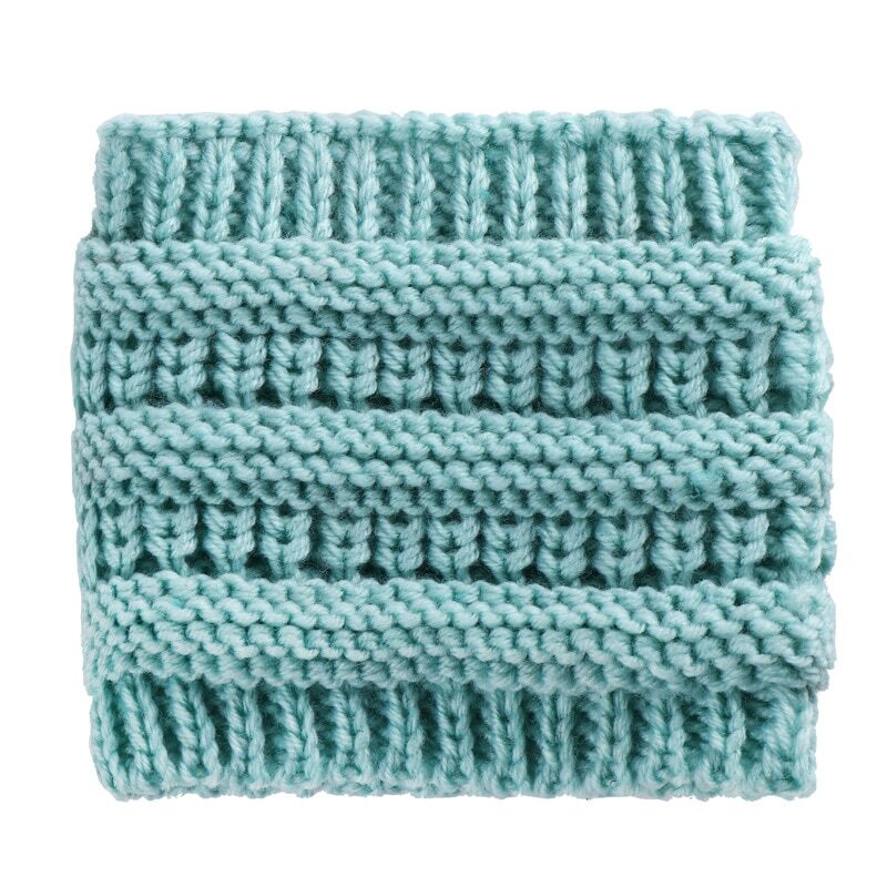 Women Headwrap Ponytail Beanies Hat Winter Warm Ear