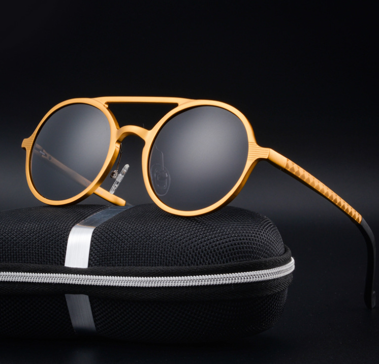 New men's polarized sunglasses Vintage round frame fashion