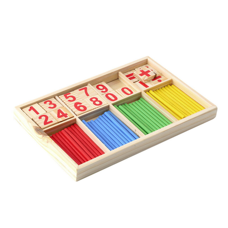 Math Manipulatives Wooden Counting Sticks Intelligence Montessori Color