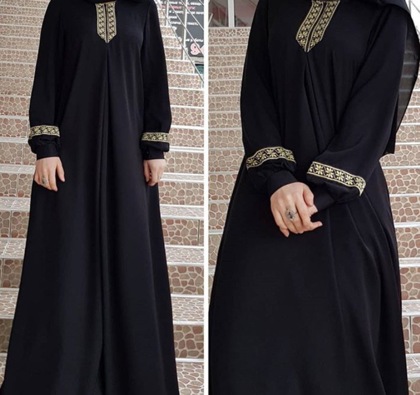 Women Plus Size Print Abaya Jilbab Muslim Maxi