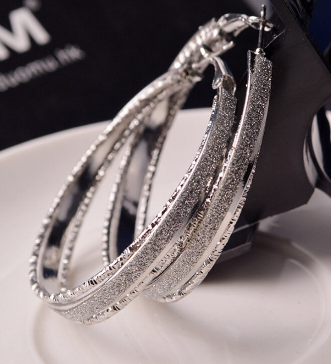 European and American earring frosted earrings