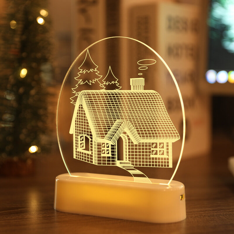 LED Fairy String Lights Battery USB 3D Santa