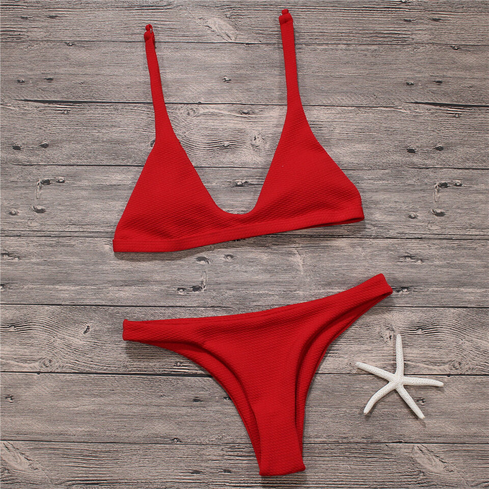 Sexy Bikinis Women Swimsuit Solid Bathing Swim Suit