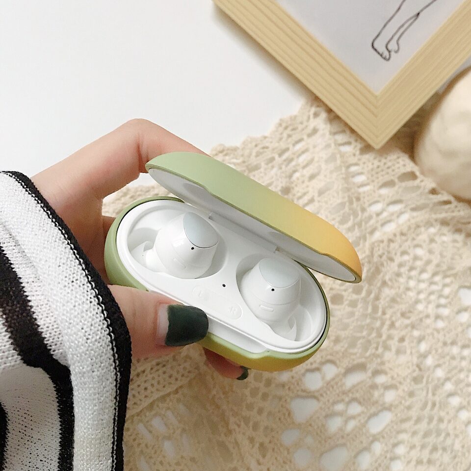 Gradient Rainbow Hard Shell Solid Color Earphone Protective