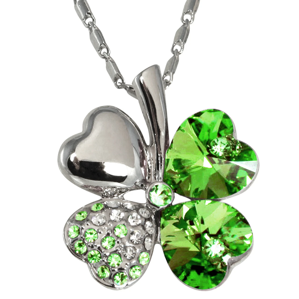 Crystal Clover Necklace Love