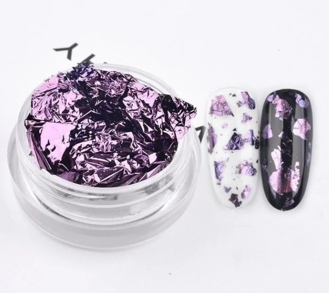 Nail tin foil fragment jewelry
