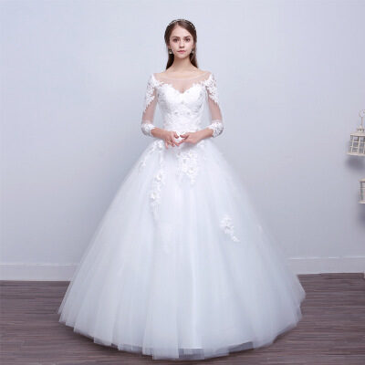 new shoulders Slim Qi wedding bride married dress