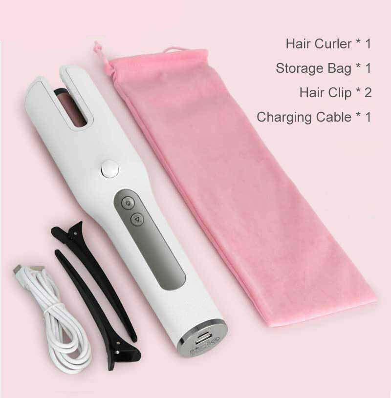 Wireless Automatic Curler USB LCD Screen Ceramic Heating