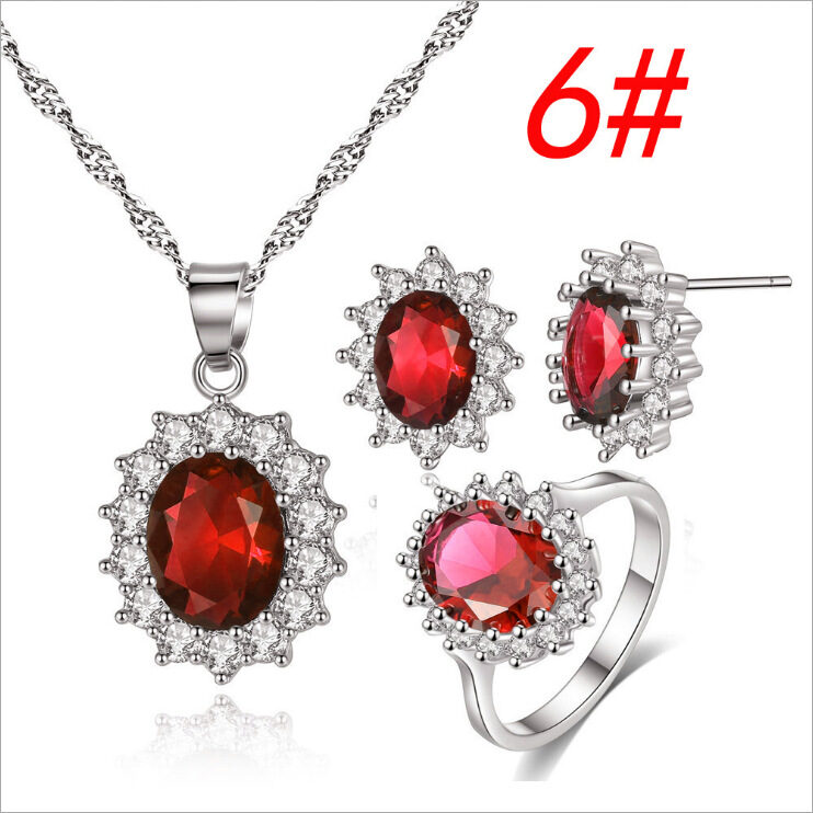 Sunflower Jewelry Set Necklace Ring Stud Earrings Bridal